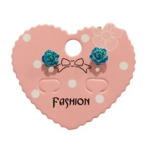 Flower Stud Earrings Blue Acrylic Post Women Girls Fashion Jewelry